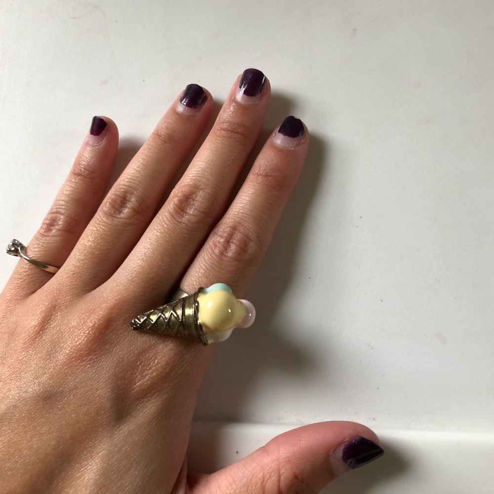 *NEW IN* Metal Ice cream cone enamel ring